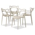thumbnail image 2 of Baxton Studio Landry Ensemble de Chaises Empilables en Plastique Fini Beige 4 Pcs, 2 of 6