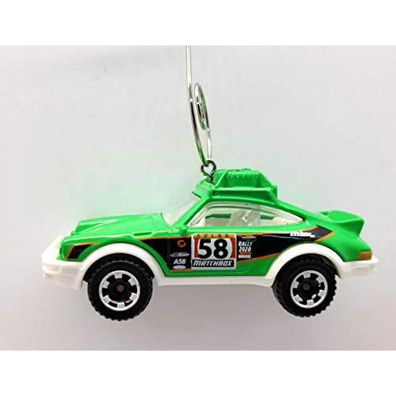 1985 Porsche 911 Rally Car Custom Christmas Ornament 1:64 Diecast Green