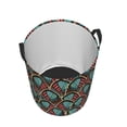 thumbnail image 2 of LNWH Laundry Basket, Bohemian Abstract Floral Pattern Foldable Laundry Hamper with Handles Waterproof, Small Size, 2 of 8