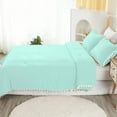 thumbnail image 4 of DNG Luxury 3 Piece Pom Pom Plain Pattern Comforter Set, 800 Thread Count, 100% Egyptian Cotton, White Vintage Pom-Pom Fringe Super Soft (Twin/Twin XL Size Aqua Blue Color), 4 of 9