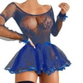 thumbnail image 1 of Gibobby Lencería sexy de encaje para dormir Lencería de encaje sexy para mujer Vestido de ropa interior de lencería de de malla sexy(Azul, XXL), 1 of 5