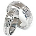 thumbnail image 1 of Matching His Hers White Gold Wedding Band Ring New Set, 1 of 1