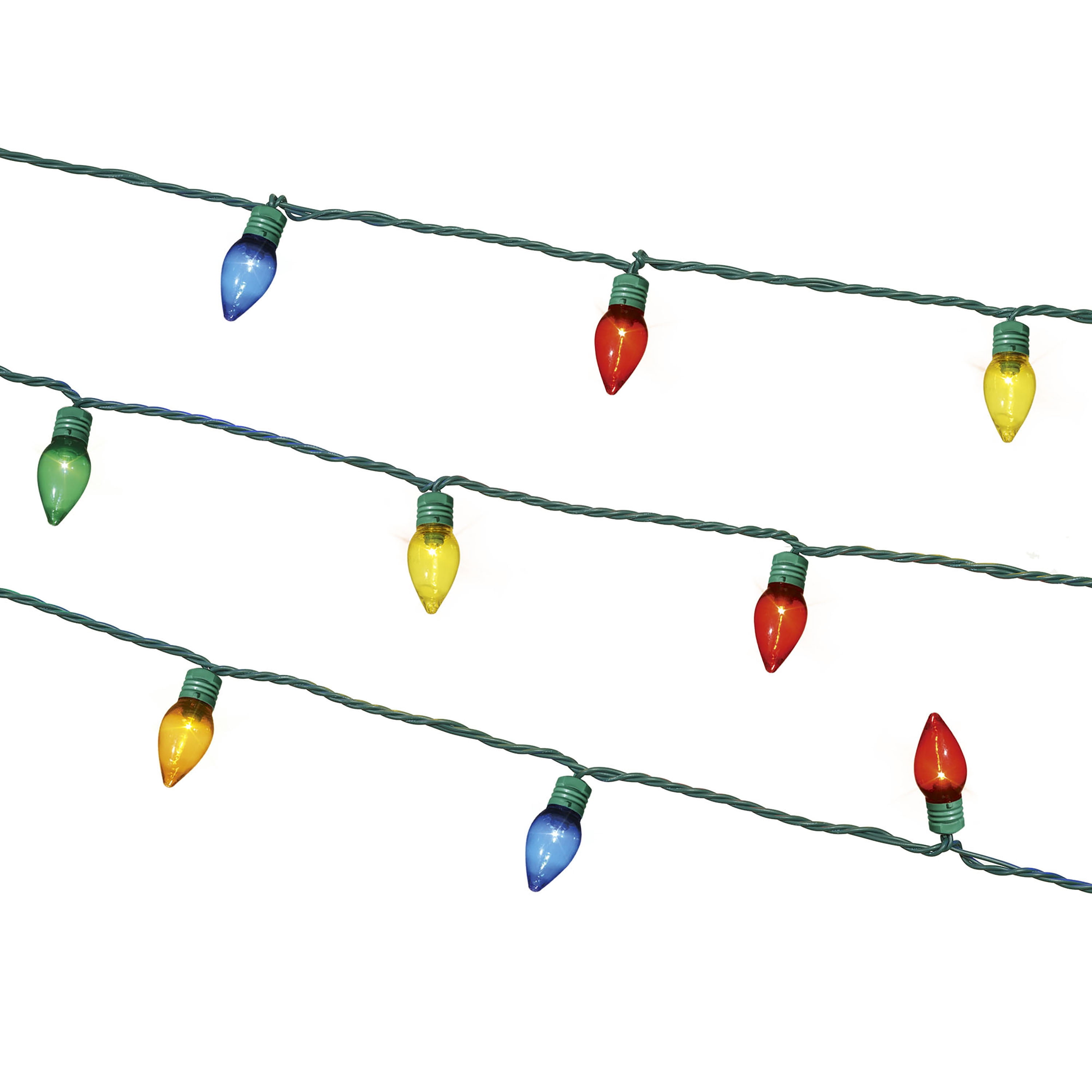 Indoor/Outdoor 25-Count Super Bright LED C7 Christmas String Lights, Multicolor, 14', by Holiday Time