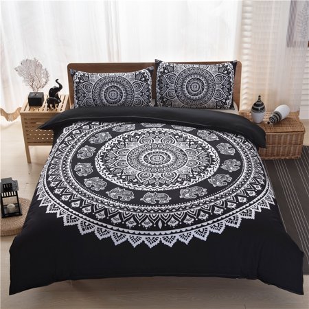 3pcs Set European Lines Bedding Set Queen Double Bed Size
