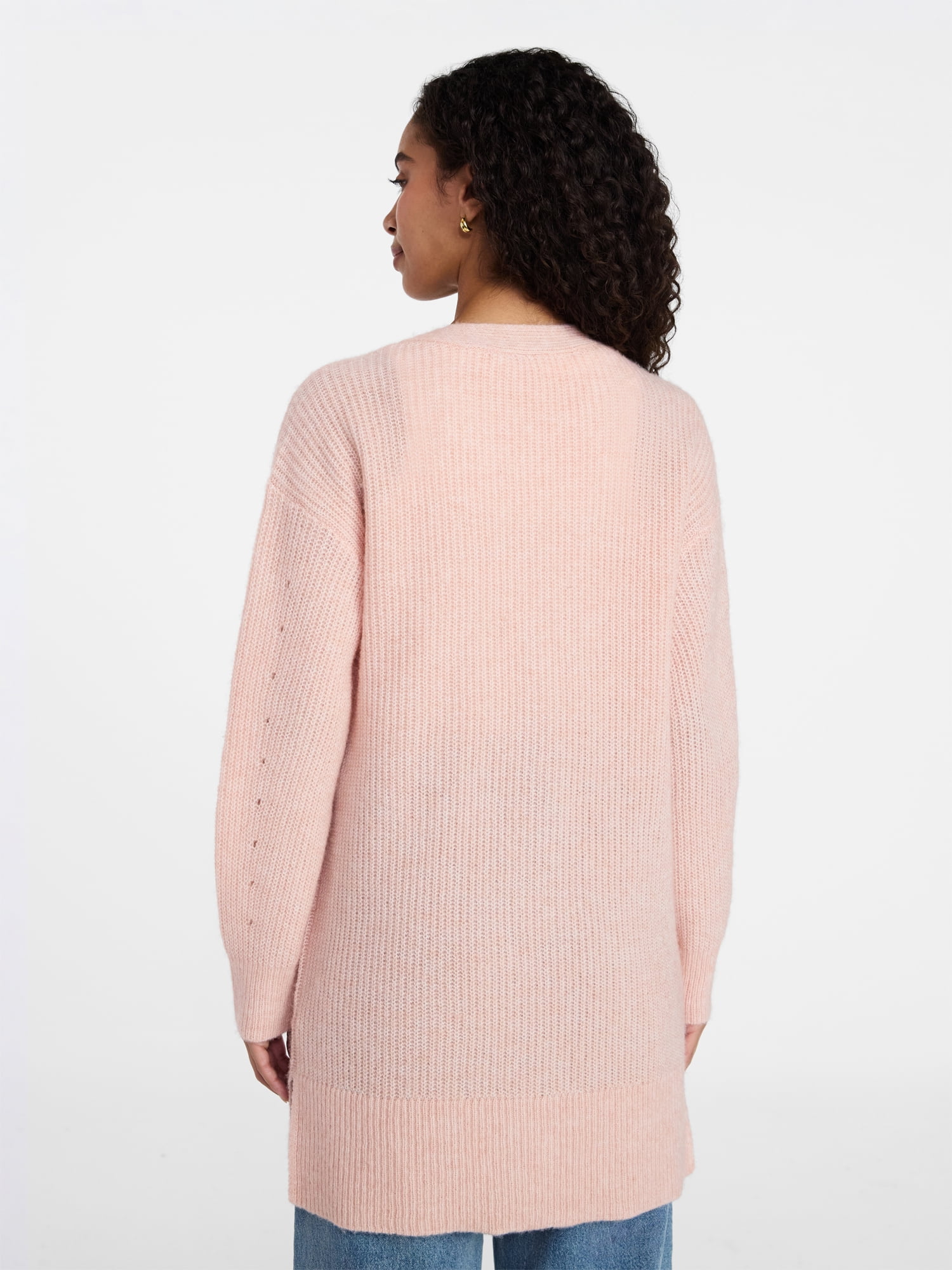 Time and Tru Women's Open Front Cardigan Sweater with Long Sleeves, Sizes XS-XXXL