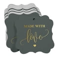 thumbnail image 3 of Inkdotpot Pack Of 100 Made With Love Wedding Paper Tags DIY Craft Bracket Shape Real Gold Foil Hang Tags, 3 of 7