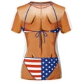 thumbnail image 7 of Wxolcjlv Women's Tee Tops Funny Bikini Print Crew Neck Short Sleeve Independence Day Holiday Casual Shirt,Sizes S-XXL, 7 of 7