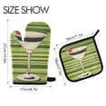 thumbnail image 2 of Yayeee Oven Mitts and Pot Holder Set of 4 Heat Resistant Kitchen Gloves Baking Hot Pad, Black Martini, 2 of 5