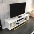 thumbnail image 4 of Asal 47" Modern Metal Wood TV Stand for 55 inch TV White Gold, 4 of 5