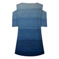 thumbnail image 2 of Gibobby Blusa Casual de Mujer Blusa manga corta con hombros descubiertos y cuello en V estampado para mujer(Azul,XL), 2 of 5