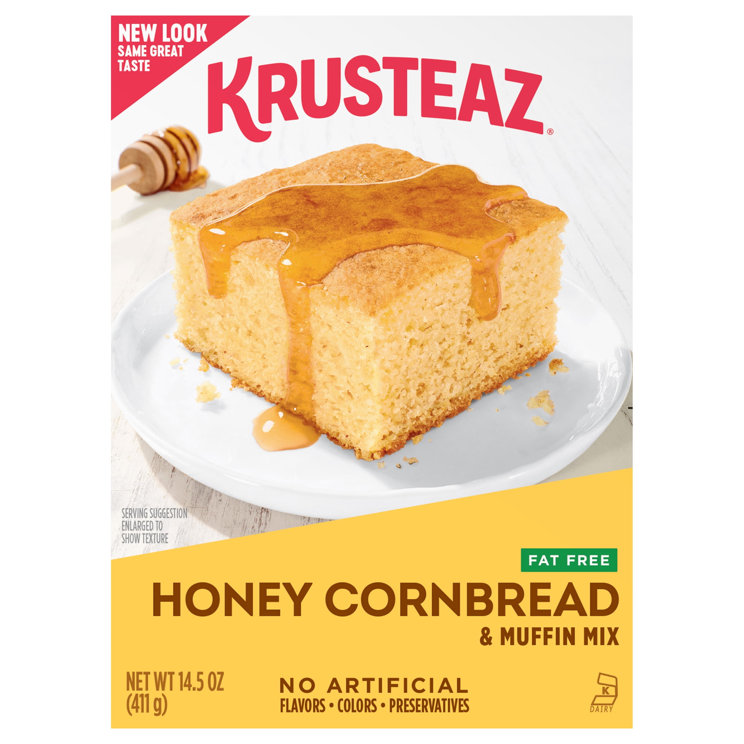 Krusteaz Fat Free Honey Cornbread Bread & Muffin Mix, 14.5 oz Box