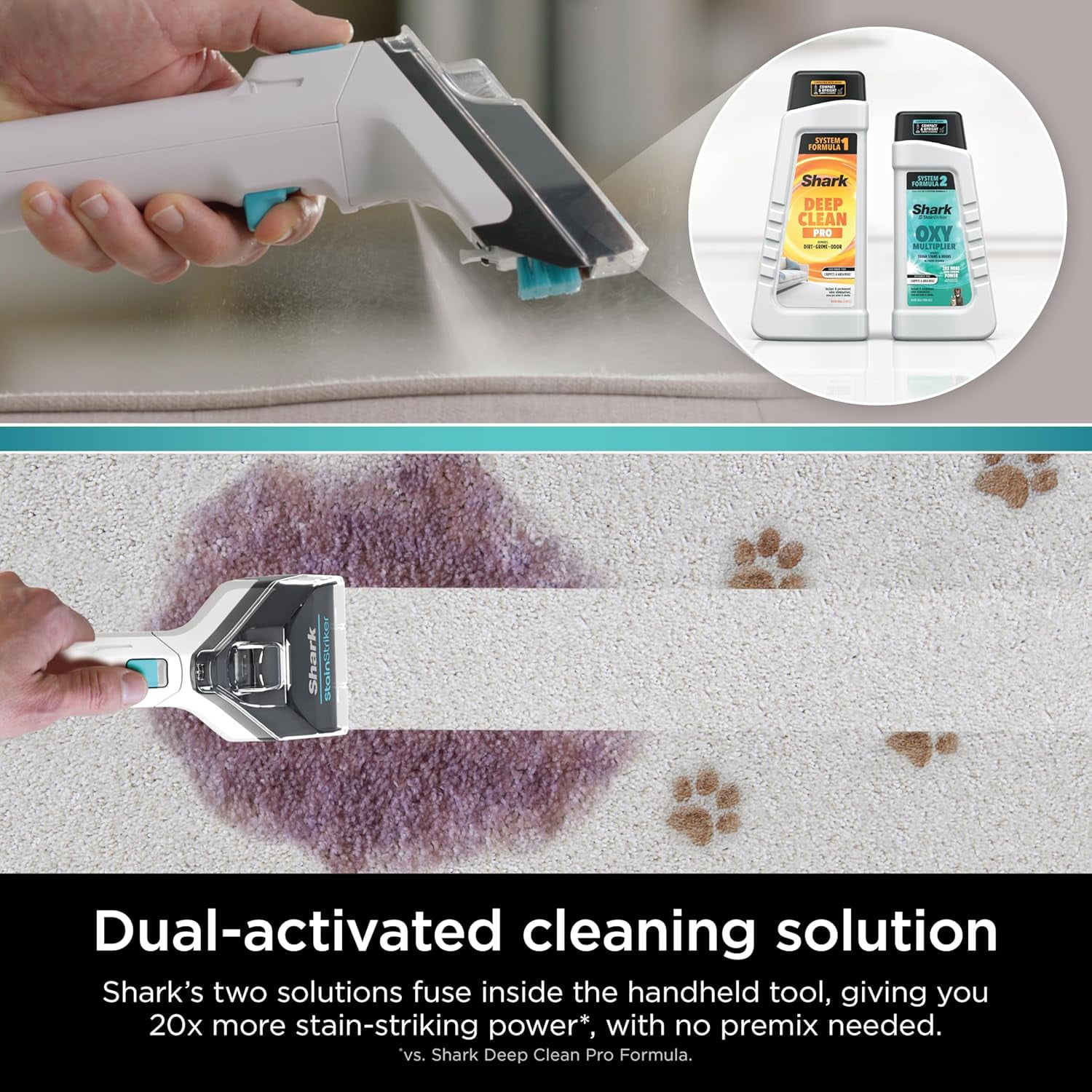 Restored Shark R-EX201 CarpetXpert with Stainstriker Upright Deep Carpet Cleaner, Cyan (Refurbished)