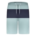thumbnail image 6 of FRSASU Men's Mesh Striped 2 Piece Outfits Drop Shoulder Oversize Tee Shirt Shorts Set Athletic Jogging Summer Tracksuit Light Blue, 6 of 7