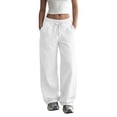 thumbnail image 2 of Women's Drawstring Sweatpants Baeitkot Women's Fashion Casual Solid Color Drawstring Sweatpants with Pockets White M, 2 of 8