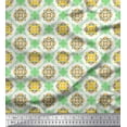 thumbnail image 1 of Soimoi Silk Fabric Geometric & Flower Artistic Print Fabric by Yard 42 Inch Wide, 1 of 3