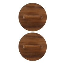 FRCOLOR 2pcs Wood Canning Jar Lids with Silicone Seal Wooden Handle Mason Jar Covers Reusable Airtight Storage Lids for Glass Jars for Food