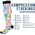 thumbnail image 4 of FREEAMG 1 Pairs Cute Dinosaur Compression Socks for Women Men Knee High Stocking for Running,Athletic,Medical, 4 of 7