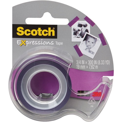 Scotch Expressions Magic Tape with Dispenser, 3/4" x 300", Purple