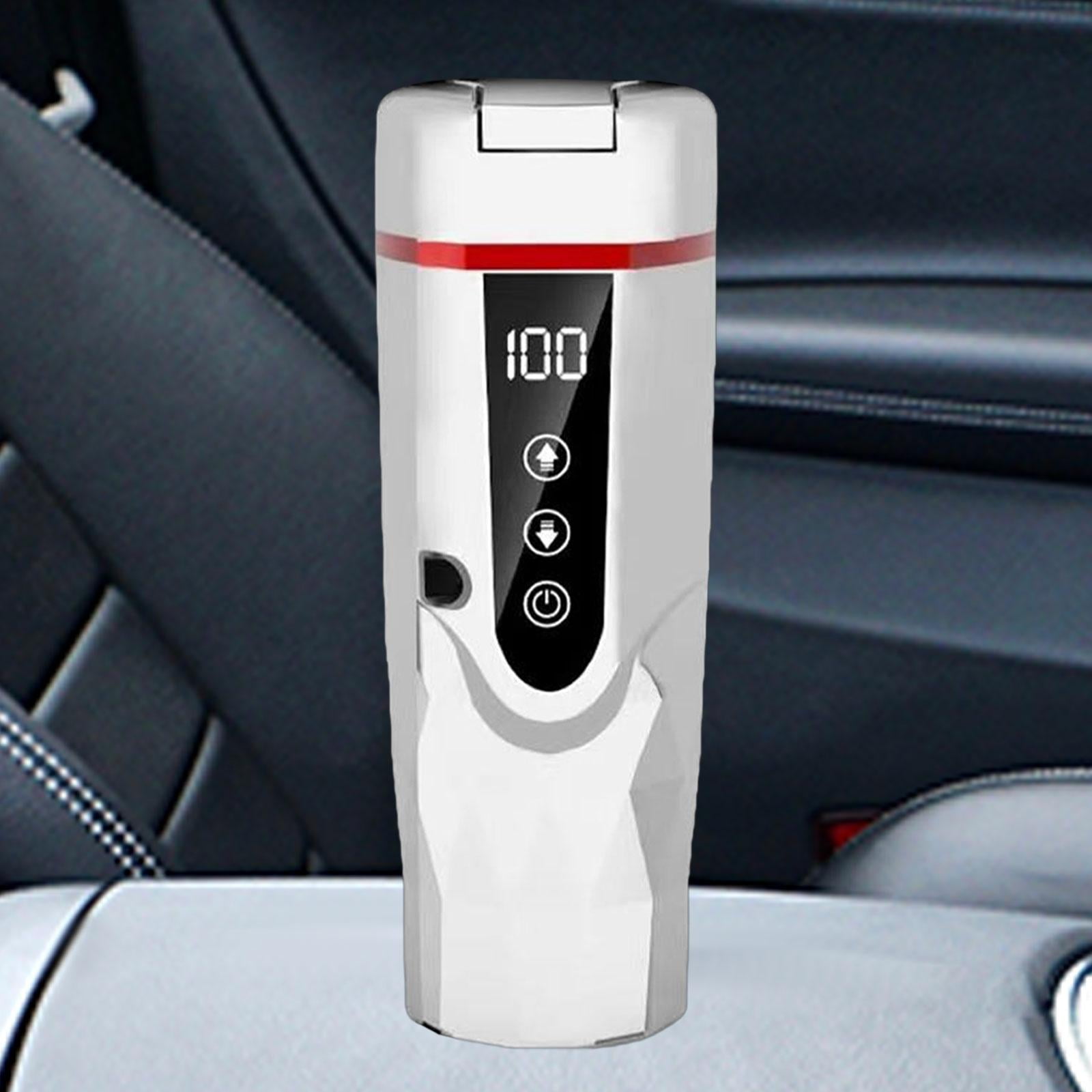 Baoblaze Car Heated Mug 12V 24V Travel Coffee Mug Display Car Electric Kettle for Tea White