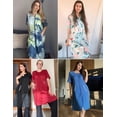 thumbnail image 4 of Ekouaer Women Zipper Robe Short Sleeve Duster Housecoat Short Bathrobes Zip Front Nightgown with Pockets, 4 of 5