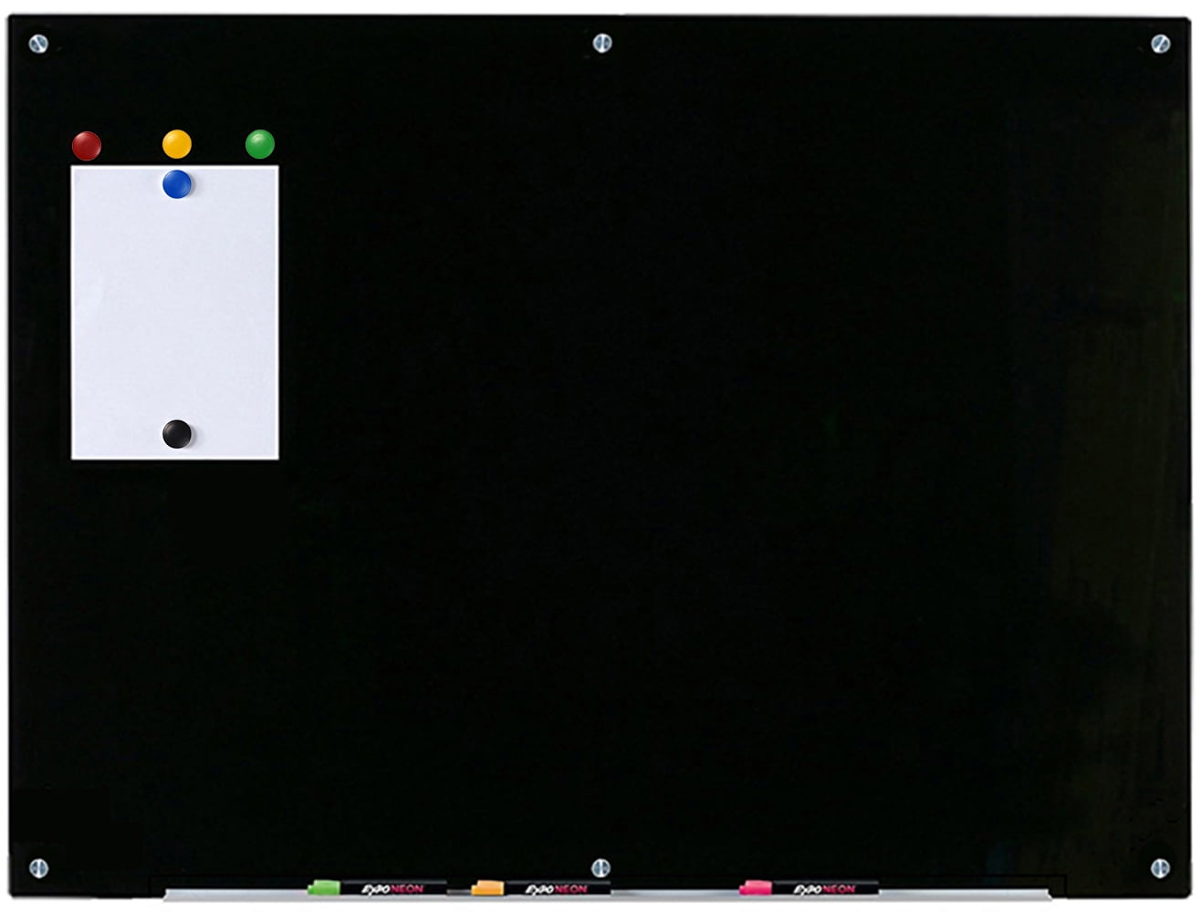 Magnetic Black Glass Dry Erase Board Set 35 1 2 X 47 1 4 Includes