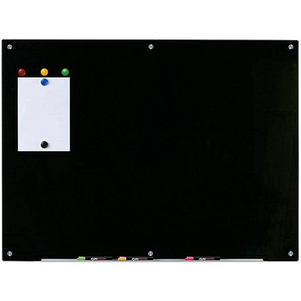 Black Glass DryErase Board Set 35 1/2" x 47 1/4" Includes