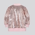 thumbnail image 5 of eczipvz Girls' Sequin Bomber Jacket with Pockets Lightweight Sparkle Long Sleeve Zipper Gradient Jackets for Kid (Pink,8 Years), 5 of 7