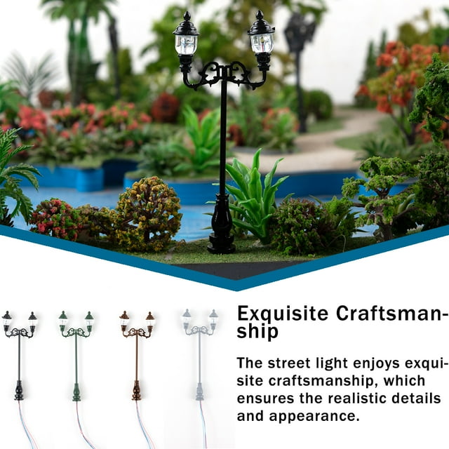 Mini Landscape Streetlight Prop Interesting Simulation Light Model DIY Miniature Lamp Props Scene Layout Decoration Accessories Green/White