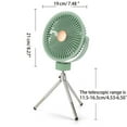 thumbnail image 3 of XISAOK 360° Rotatable Hanging Fan 3-speed Camping Fan 2400mah Ceiling Fan Desk Fan with Hook+Tripod Summer Must-have for Office, 3 of 21