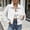 White, variant on Women's Corduroy Button Down Jacket Long Sleeve Solid Lightweight Casual Plus Size Coat