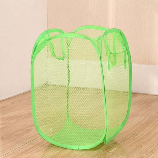 Popup Mesh Laundry Basket with Handle,Folding Steel Frame Toy