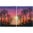 thumbnail image 2 of Palm Tree Kitchen Curtains 2 Panels UV Protected Tier Curtains, Half Window Curtains Kitchen Tiers for Guest Room Bathroom Sink Laundry Room Basement,36 x 27 Inch, 2 of 7