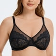 thumbnail image 7 of MELENECA Women's Minimizer Bras for Large Bust Underwire Plus Size Full Coverage Lace Bras Black 36E, 7 of 7