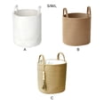 thumbnail image 4 of Matsuzay Cesta de almacenamiento hermosa y a la moda, mejora la decoración del hogar, cesta de ropa sucia de cuerda de algodón bien tejida sin Almacenamiento y organización del hogar yute con forro S, 4 of 6
