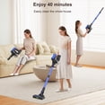 thumbnail image 5 of Maircle Cordless Stick Vacuum Cleaner, Anti Tangle Headlight Floor Brush, 36Kpa Powerful Suction, 40-Min Runtime, Lightweight for Pet Hair, Low Pile Carpet, Hard Floor, Home Use, Blue, 5 of 9