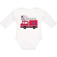 thumbnail image 3 of Inktastic 4th of July Firetruck with Red and Blue Stars Boys or Girls Long Sleeve Baby Bodysuit, 3 of 5
