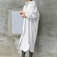thumbnail image 2 of Women Shirt Dress Cotton Linen Long Sleeve Blouse Dress Button Down Shirt Lapel Dresses Solid Casual Loose Maxi Dress, 2 of 7