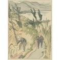 thumbnail image 2 of Morita Tsunetomo 11x14 Gold Ornate Wood Frame and Double Matted Museum Art Print Titled - Near Nippara Meer (1917), 2 of 4
