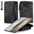 thumbnail image 2 of CaseMe PU Leather For iPhone Duo Wallet Phone Case, With Wristlet Lanyard, Zipper Card Holder Magnetic Flip Cover,Black,For iPhone Duo, 2 of 7