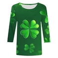 thumbnail image 5 of Ltctricy Women's Plus Size St. Patrick's Day Tops Fashion 3/4 Sleeve Crewneck Casual Shirts Lounge Spring Comfy Loose Blouse, 5 of 5