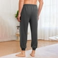 thumbnail image 4 of ZVNAΖH Men's Pajama Joggers -Lightweight Pj Bottoms Lounge Pant Drawstring Pockets Elastic Banded Ankle Sleep Pant, 4 of 8