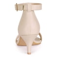 thumbnail image 3 of BLISSFUL STEP Sandales pour Femmes à Talon Kitten à Bride à la Cheville à Bout Ouvert Beige 8,5, 3 of 7