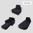 thumbnail image 4 of Oak and Birch 3-in-1 Folding Floor Sofa Bed, Boneless Convertible Couch with Chaise Lounge & Sleeper, High-Density Foam, Plush Velvet Upholstery, No Assembly, Black, 4 of 11
