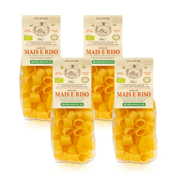Morelli Calamarata Pasta Made with Rice & Corn, Gluten Free 8.8oz/250g (4pack)