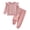 Pink, variant on GYRATEDREAM Girls 2 Piece Outfit Cable Textured Ruffle Sweatshirt Jogger Pants Set, 18M-6T Kids Casual Tracksuit