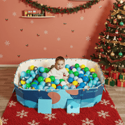 Foldable Ball Pit for Toddlers, 73'' Ocean Ball Pool, Play Pit Gift for Kids for Indoor Outdoor, Blue