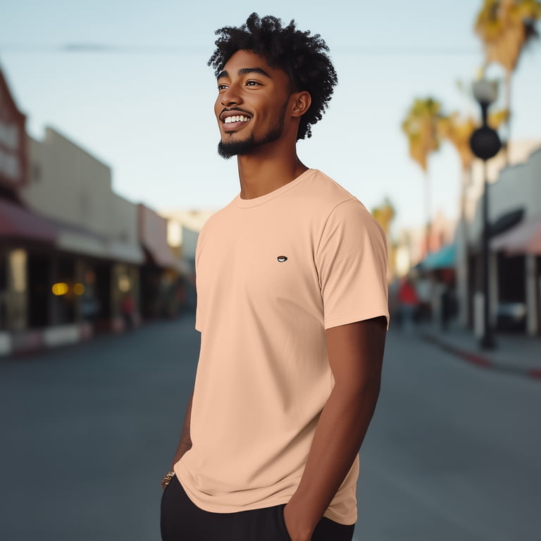 Dalix Lil Coffee Embroidered Cotton Tee Lightweight Jersey Mens in