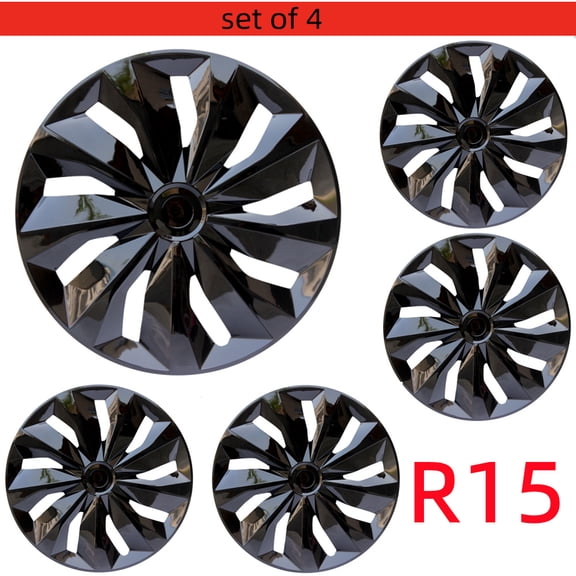 Premium 15" Wheel Rim Cover Hubcaps OEM Style Replacement Snap On Car Truck SUV Hub Cap - 15 Inch Set (4-Pack)