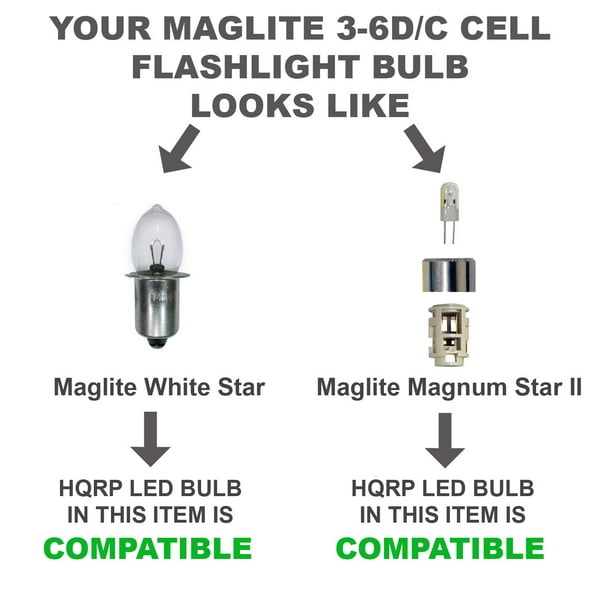 HQRP Ultra Bright 300Lm High Power 3W LED Conversion Upgrade Bulb for Maglite 3D 4D 5D / 3C 4C 5C 6C / 3-4-5-6 D/C Cell Torch Flashlights - Walmart.com