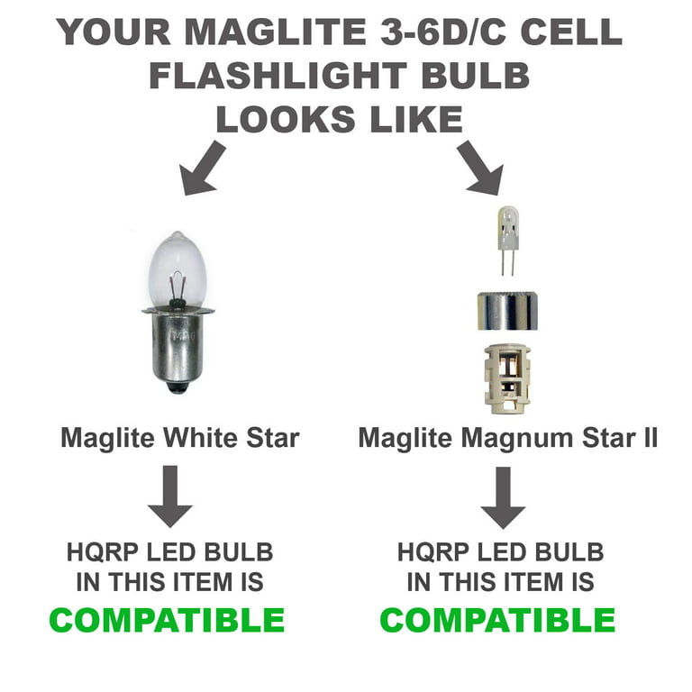 HQRP Ultra Bright 300Lm Power 3W LED Conversion Bulb for Maglite 3D 5D 6D / 3C 4C 5C 6C / 3-4-5-6 D/C Cell Torch Flashlights - Walmart.com